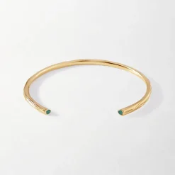 Edge of Ember Style | Textured Malachite Necklace - Gold