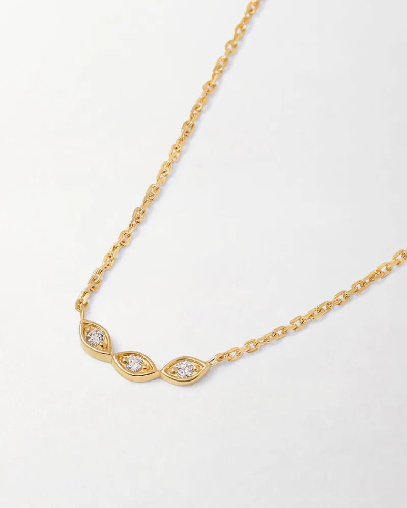 Edge of Ember Solid Gold & Diamonds | Style | Trillion Bar Diamond Necklace - Yellow Gold