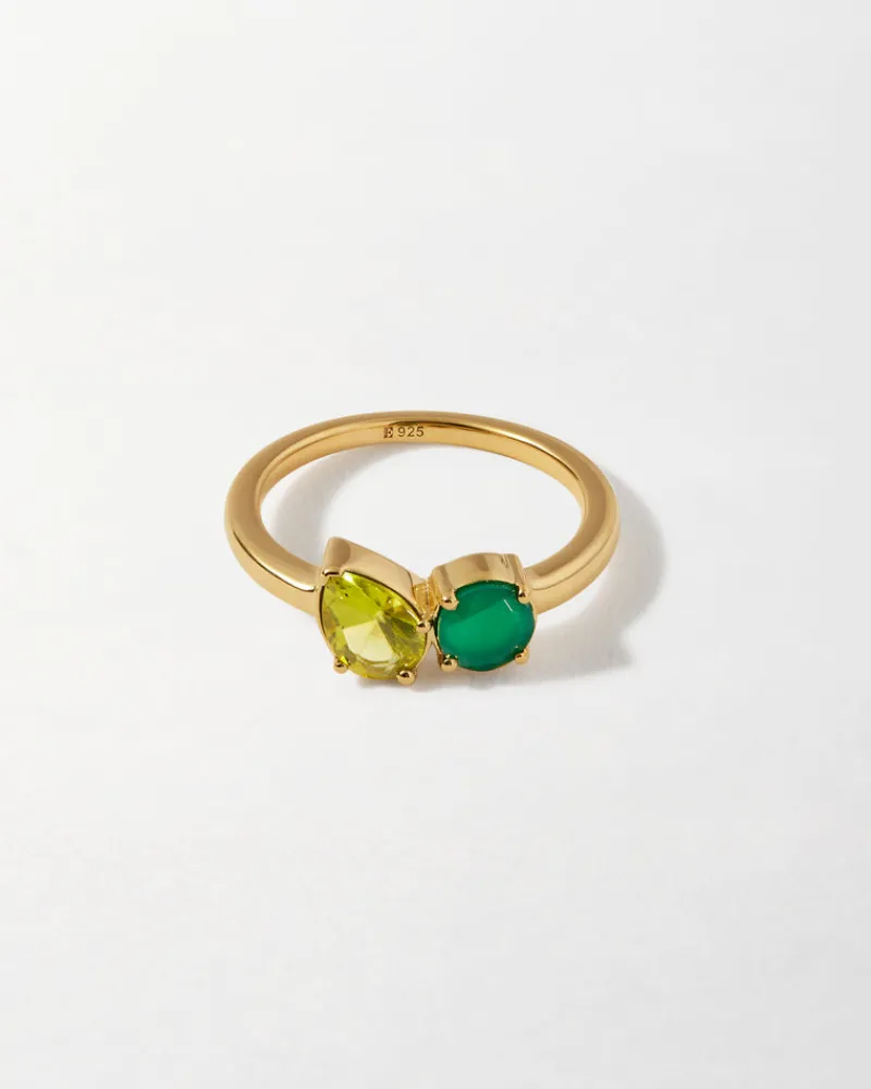 Edge of Ember All Rings | May Birthstone Jewellery | Trinity Green Gemstone Ring