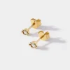 Edge of Ember Studs | Style | Triple Diamond Stud Earrings - Yellow Gold