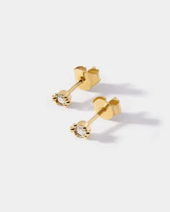 Edge of Ember Studs | Style | Triple Diamond Stud Earrings - Yellow Gold