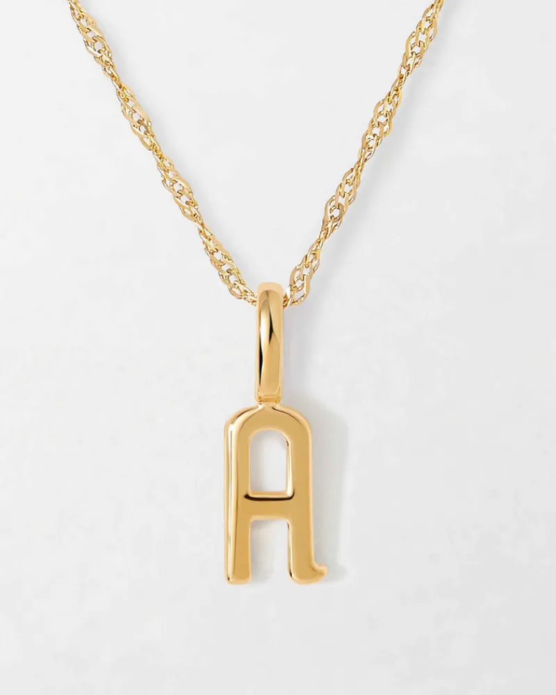 Edge of Ember Solid Gold & Diamonds | Initial | Triple Initial Solid Gold Necklace