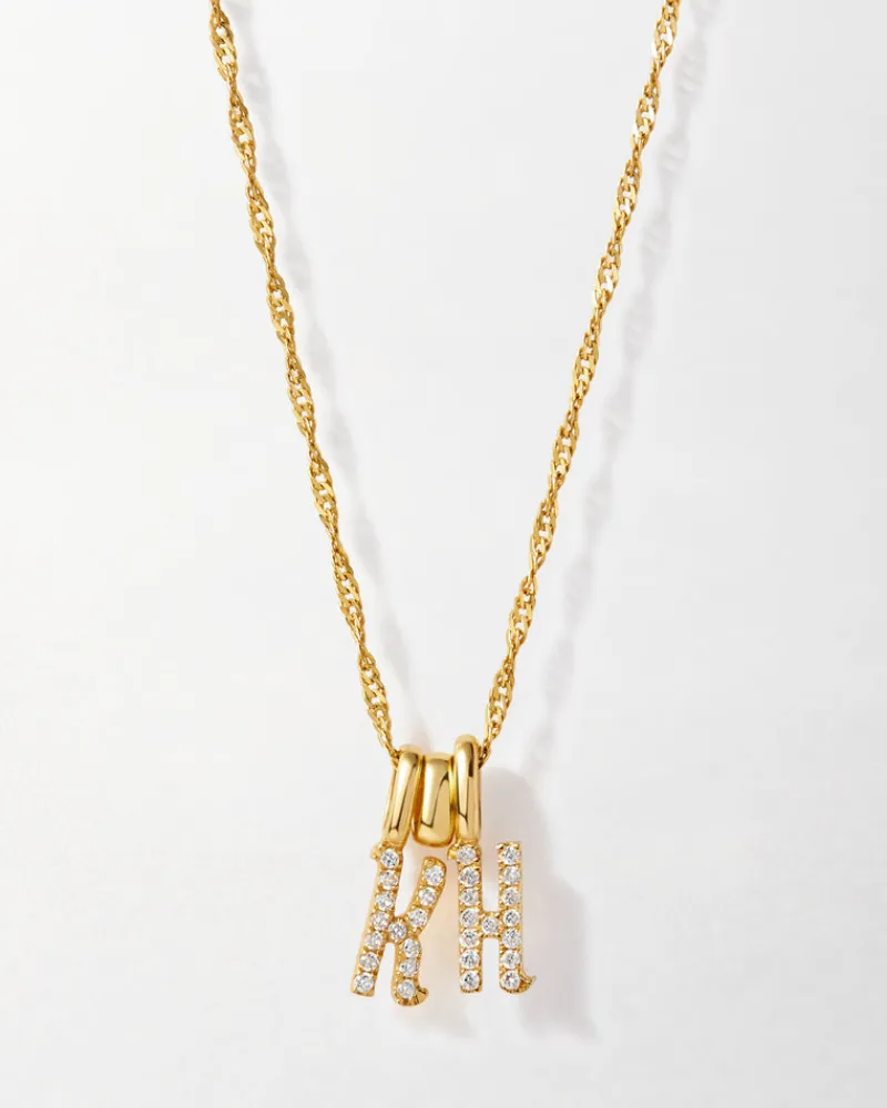 Edge of Ember Solid Gold & Diamonds | Initial | Your Star Diamond Necklace